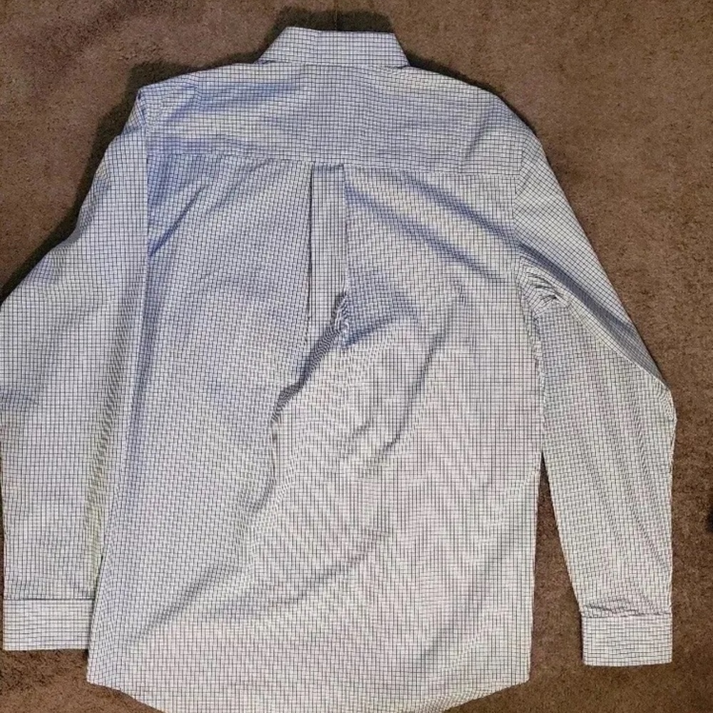 Van Heusen Blue And White Plaid Long-sleeved Dress Shirt